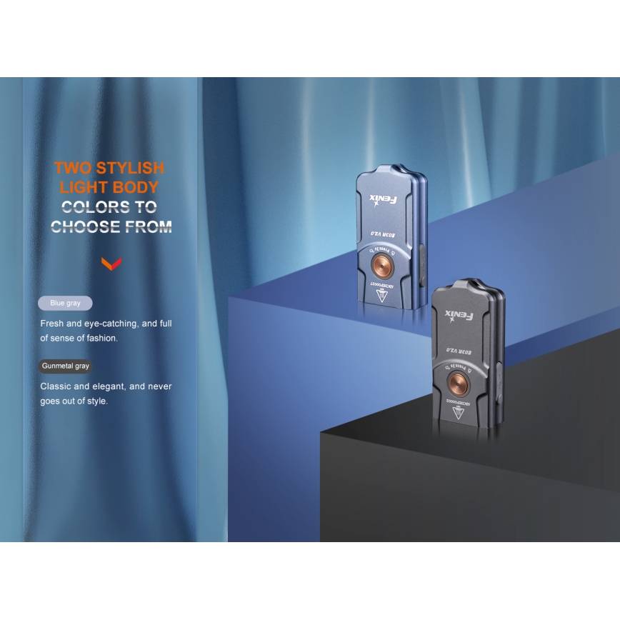 Fenix E03RV20GREY - LED Punjiva baterijska svjetiljka LED/USB IP66 500 lm 30 h