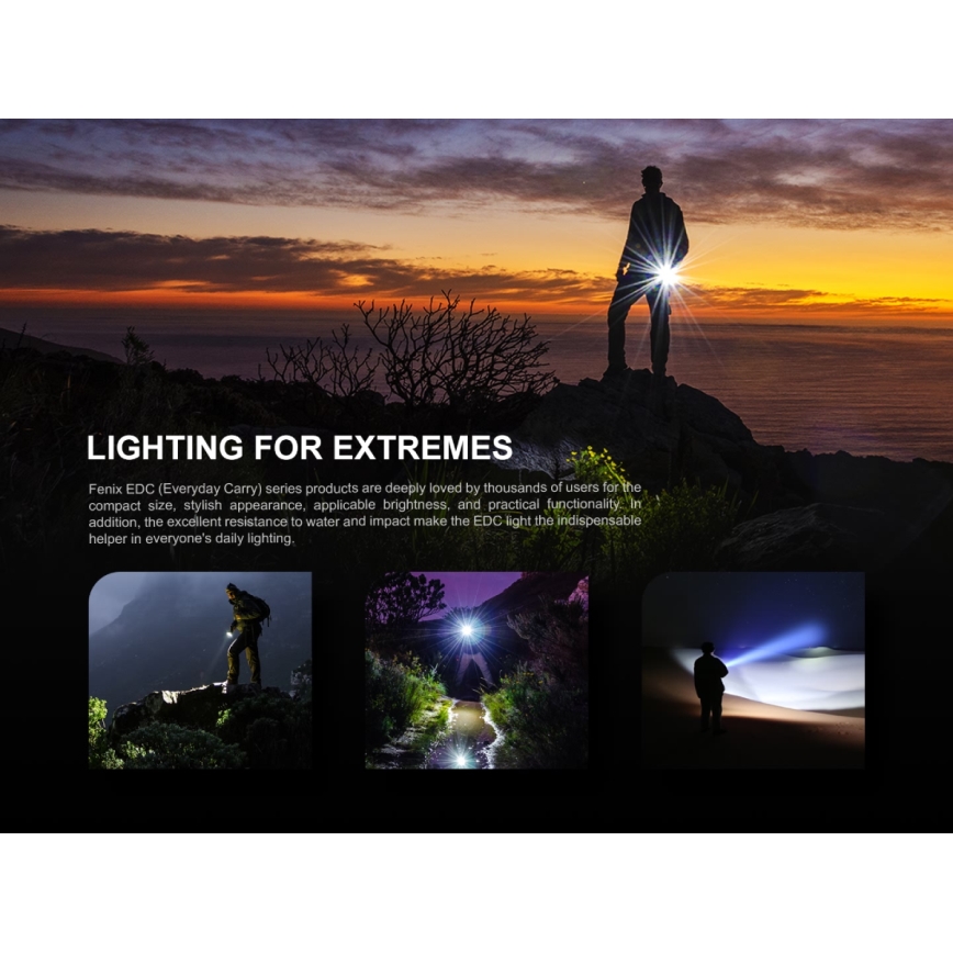 Fenix E05RBLC - LED Punjiva baterijska svjetiljka LED/USB IP68 400 lm 30 h