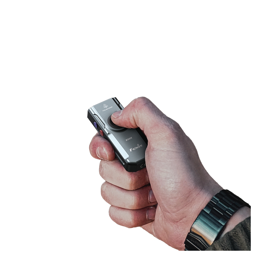 Fenix E06RGRY - LED Prigušiva punjiva baterijska svjetiljka UV LED/USB IP66 700 s. 60 h siva