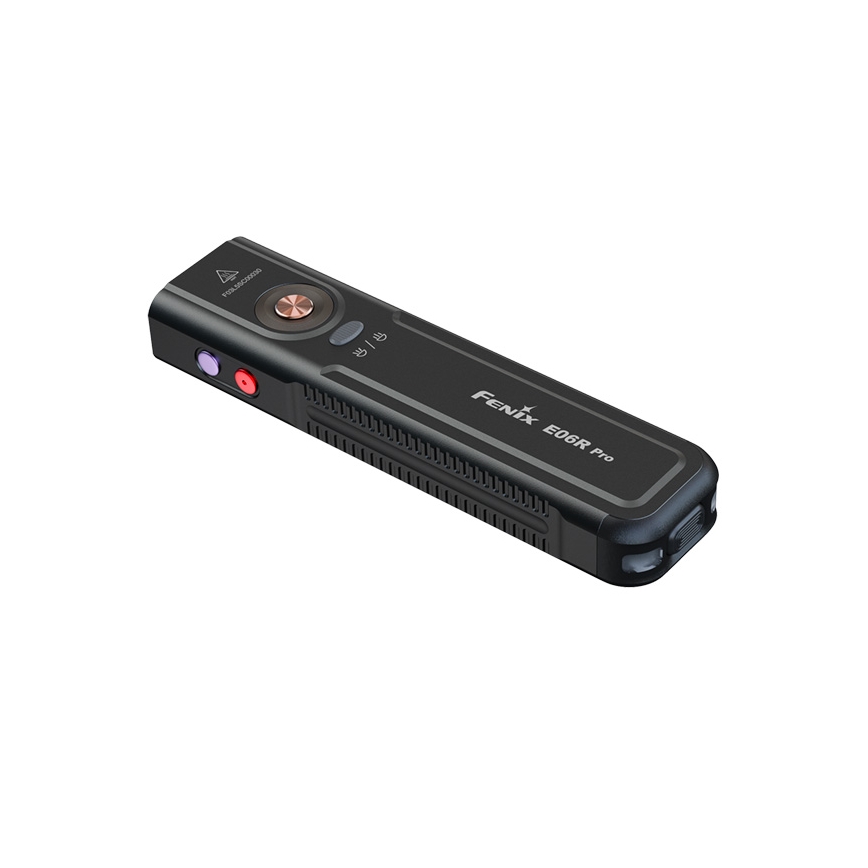 Fenix E06RPROEUBLC- LED punjiva ručna svjetiljka s podesivom svjetlinom LED/USB 1650 mAh IP66 1600 lm 111 h crna
