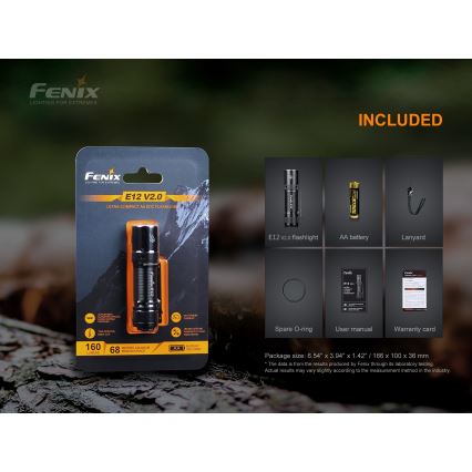 Fenix E12V20 - LED Baterijska svjetiljka LED/1xAA IP68 160 lm 70 h