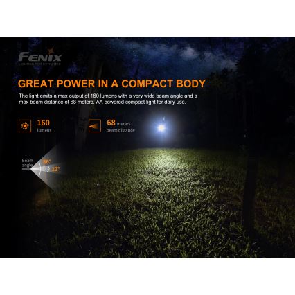 Fenix E12V20 - LED Baterijska svjetiljka LED/1xAA IP68 160 lm 70 h