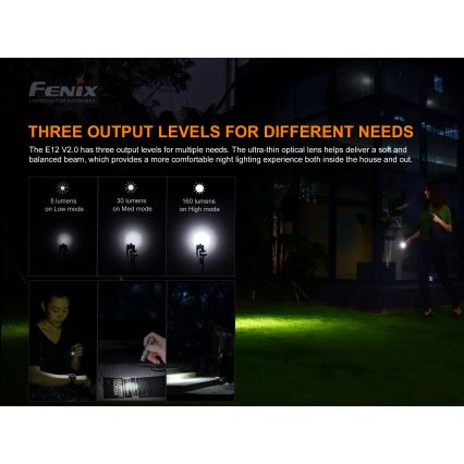 Fenix E12V20 - LED Baterijska svjetiljka LED/1xAA IP68 160 lm 70 h