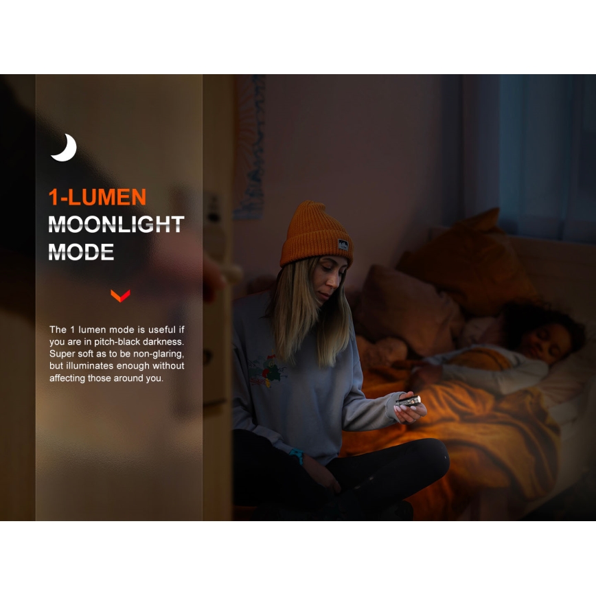 Fenix E18RV20800 - LED punjiva svjetiljka s prigušivanjem LED/USB/1xCR123A 800 mAh IP68 1200 lm 200 h crna