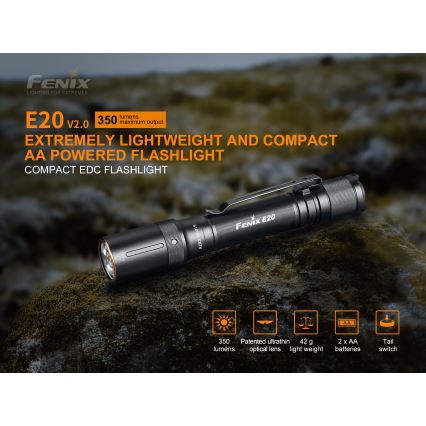 Fenix E20V20 - LED Baterijska svjetiljka LED/2xAA IP68 350 lm 200 h