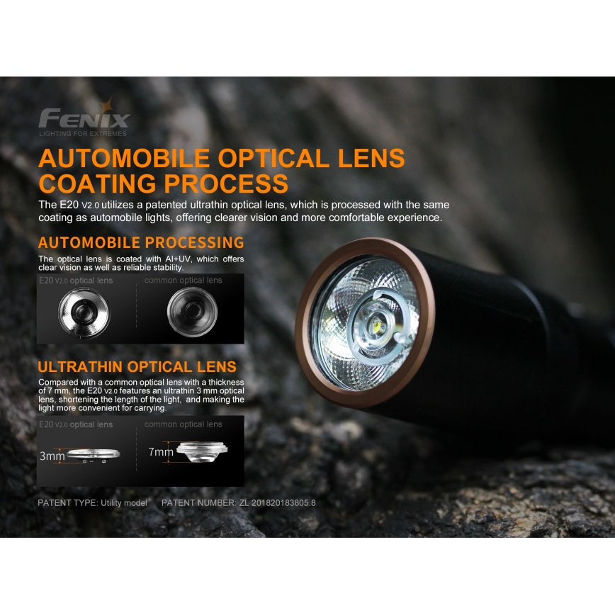 Fenix E20V20 - LED Baterijska svjetiljka LED/2xAA IP68 350 lm 200 h