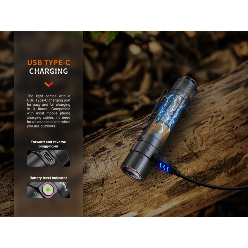 Fenix E35RSETAODS - LED Prigušiva punjiva baterijska svjetiljka LED/USB IP68 3100 lm 69 h 5000 mAh + difuzor 26,5mm