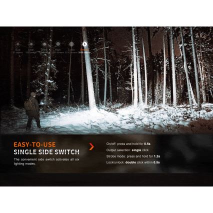 Fenix E35RSETAODS - LED Prigušiva punjiva baterijska svjetiljka LED/USB IP68 3100 lm 69 h 5000 mAh + difuzor 26,5mm