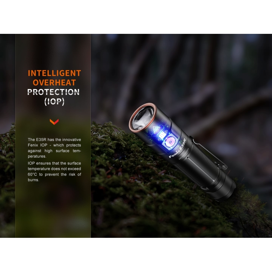 Fenix E35RSETAODS - LED Prigušiva punjiva baterijska svjetiljka LED/USB IP68 3100 lm 69 h 5000 mAh + difuzor 26,5mm