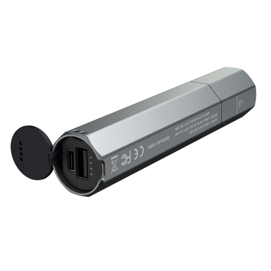 Fenix ECPBLCK - LED Punjiva baterijska svjetiljka s powerbankom USB IP68 1600 lm 504 h 5000 mAh crna