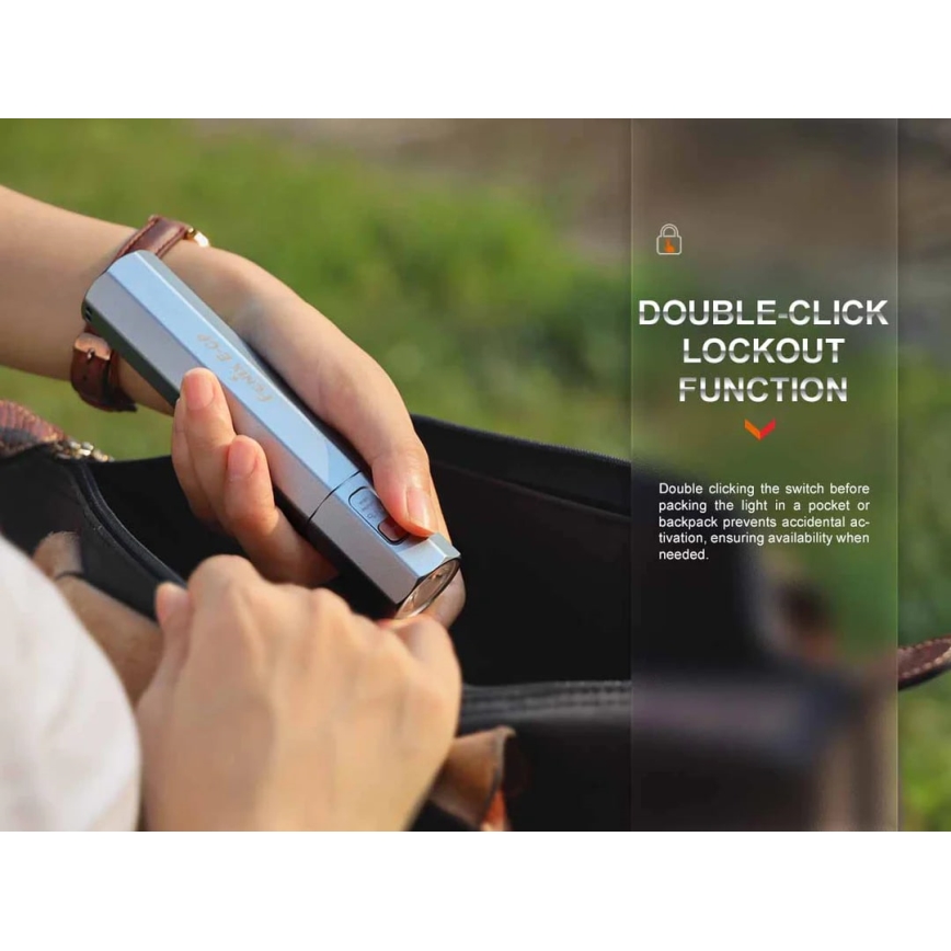 Fenix ECPBLCK - LED Punjiva baterijska svjetiljka s powerbankom USB IP68 1600 lm 504 h 5000 mAh crna