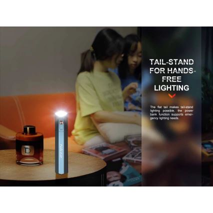 Fenix ECPBLUE - LED Punjiva baterijska svjetiljka s powerbankom USB IP68 1600 lm 504 h 5000 mAh plava
