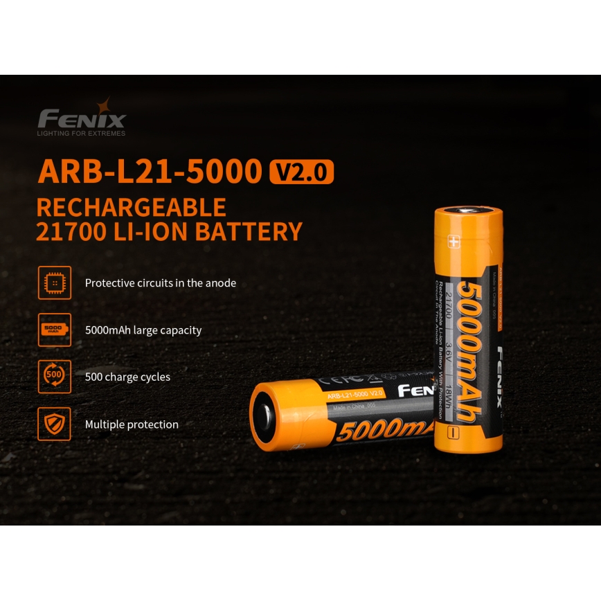 Fenix FE21700V20 - 1 kom. Punjiva baterija 21700/3,6V 5000 mAh