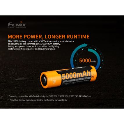 Fenix FE21700V20 - 1 kom. Punjiva baterija 21700/3,6V 5000 mAh