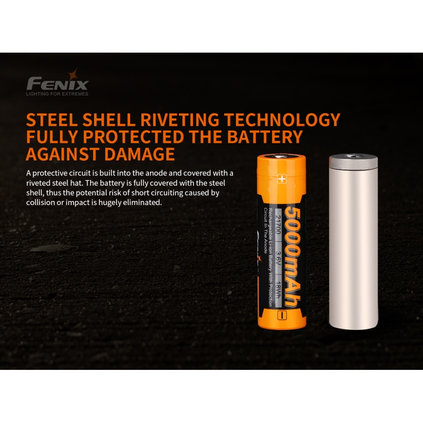 Fenix FE21700V20 - 1 kom. Punjiva baterija 21700/3,6V 5000 mAh