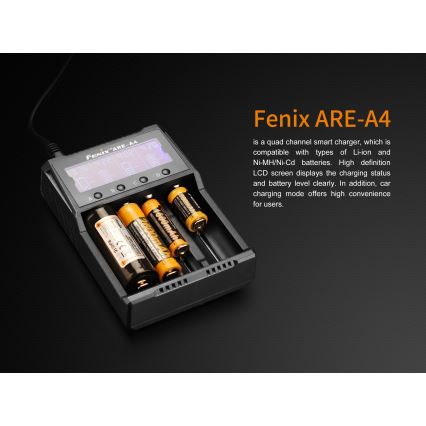 Fenix FENAREA4 - Punjač za baterije 4xLi-ion/AAA/AA/C 5V