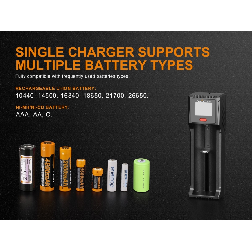 Fenix FENARED1 - Punjač za baterije 1xLi-ion/AAA/AA/C 5V