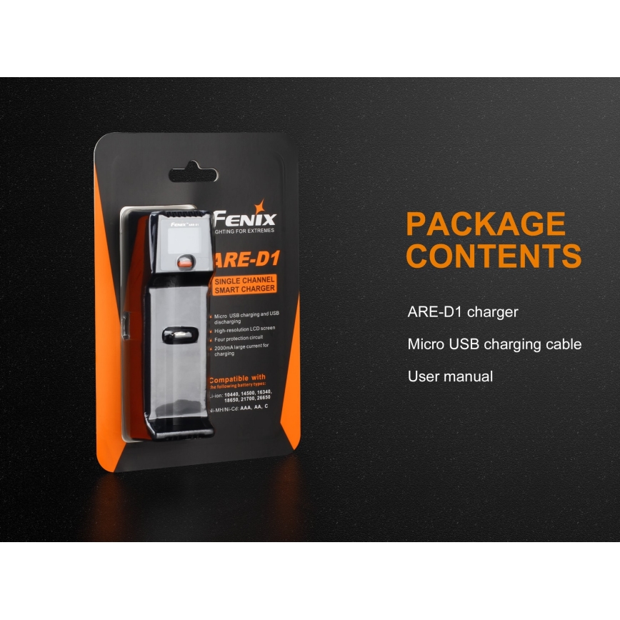 Fenix FENARED1 - Punjač za baterije 1xLi-ion/AAA/AA/C 5V