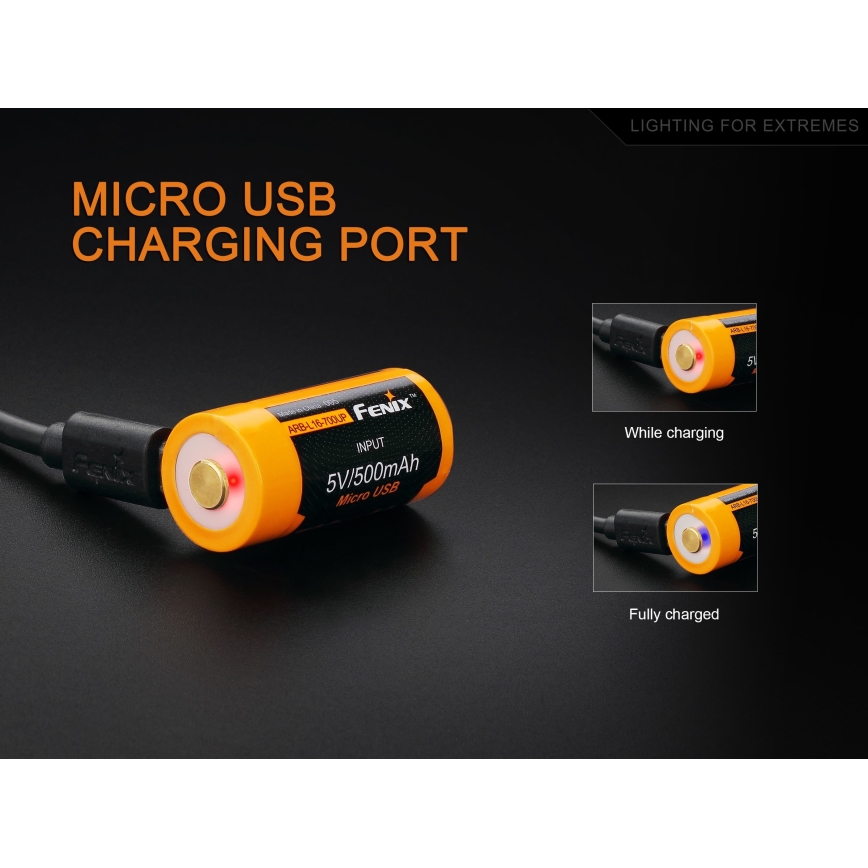 Fenix FERCR123ALIIONUP - 1 kom Punjiva baterija USB/3,6V 700 mAh