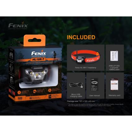 Fenix HL18RTRAIL - LED Punjiva čeona svjetiljka LED/3xAAA IP66 500 lm 300 h