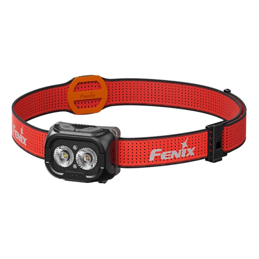 Fenix HL18RTV20BLC - LED Prigušiva punjiva čeona svjetiljka LED/USB/3xAAA IP66 800 lm 160 h 1900 mAh crna/narančasta