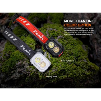 Fenix HL18RTV20WHT - LED Prigušiva punjiva čeona svjetiljka LED/USB IP66 800 lm 160 h bijela/crna