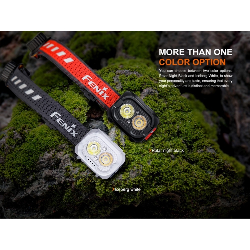 Fenix HL18RTV20WHT - LED Prigušiva punjiva čeona svjetiljka LED/USB IP66 800 lm 160 h bijela/crna