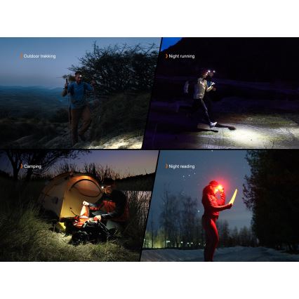 Fenix HL18RTV20WHT - LED Prigušiva punjiva čeona svjetiljka LED/USB IP66 800 lm 160 h bijela/crna