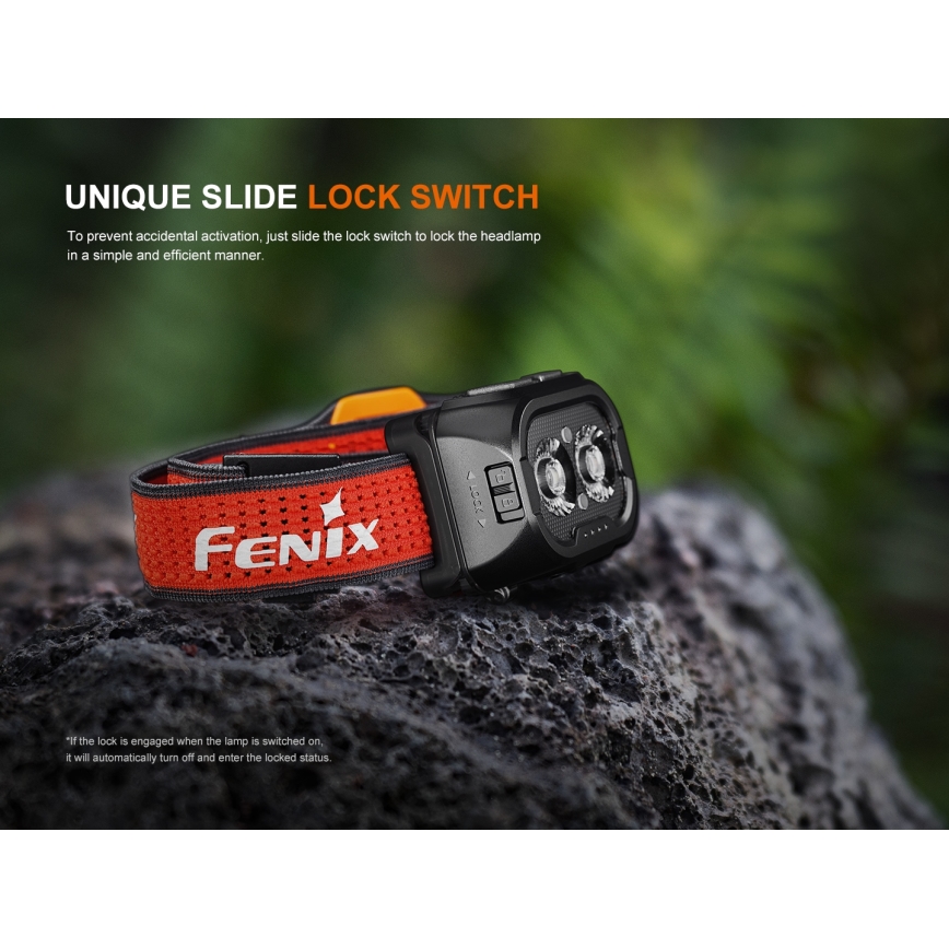 Fenix HL18RTV20WHT - LED Prigušiva punjiva čeona svjetiljka LED/USB IP66 800 lm 160 h bijela/crna