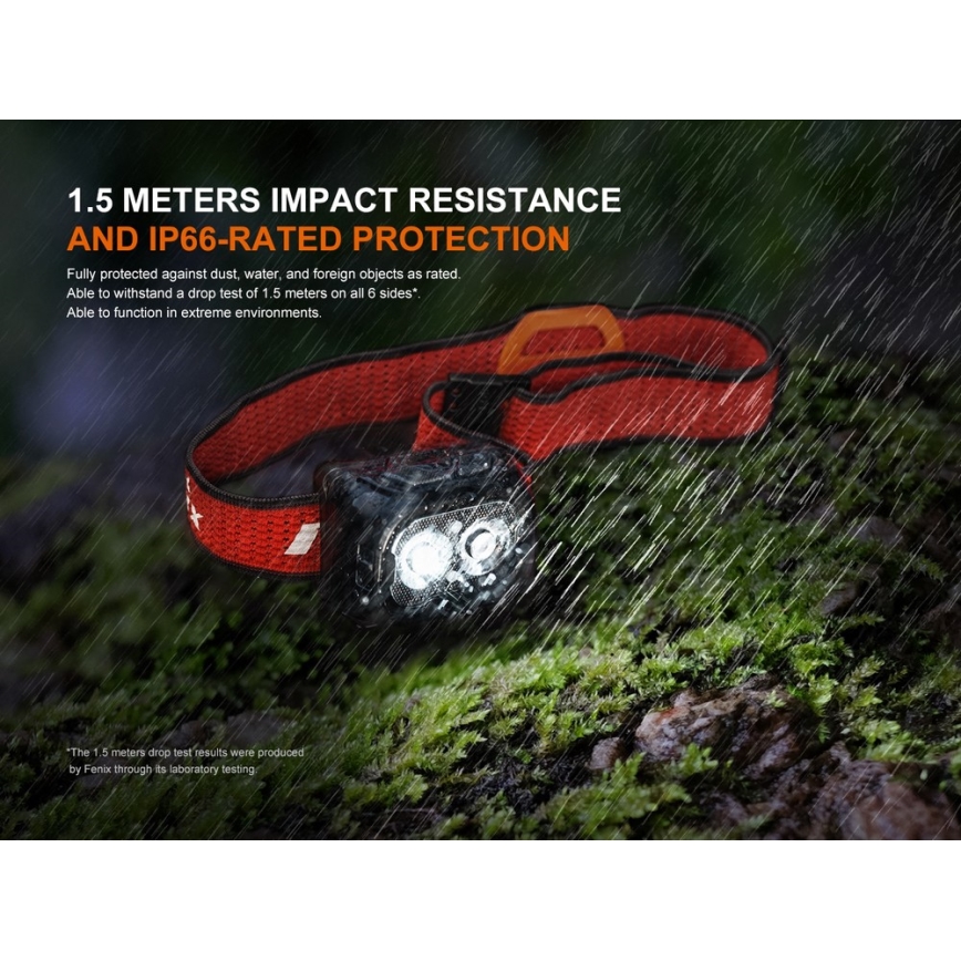 Fenix HL18RTV20WHT - LED Prigušiva punjiva čeona svjetiljka LED/USB IP66 800 lm 160 h bijela/crna