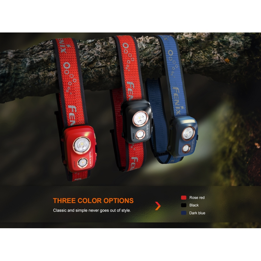 Fenix HL32RTBLCK - LED Punjiva čeona svjetiljka LED/USB/3xAAA IP66 800 lm 300 h 1900 mAh crna/narančasta