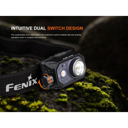 Fenix HL45R - LED Prigušiva punjiva fokusirajuća čeona svjetiljka LED/USB IP66 1000 lm 240 h crna