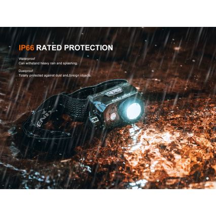 Fenix HL45R - LED Prigušiva punjiva fokusirajuća čeona svjetiljka LED/USB IP66 1000 lm 240 h crna