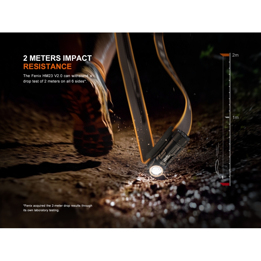 Fenix HM23V20 - LED podesiva naglavna svjetiljka LED/1xAA IP68 300 lm 100 h
