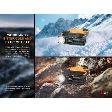 Fenix HM23V20 - LED podesiva naglavna svjetiljka LED/1xAA IP68 300 lm 100 h