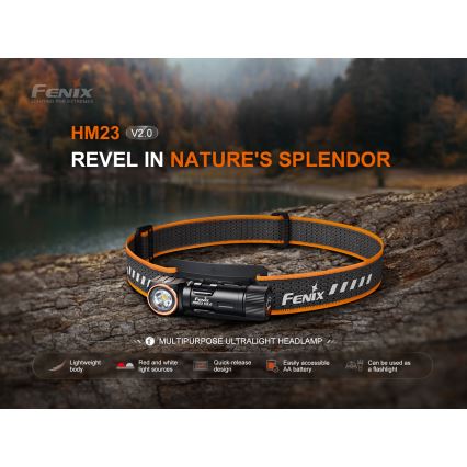 Fenix HM23V20 - LED Prigušiva čeona svjetiljka LED/1xAA IP68 300 lm 100 h