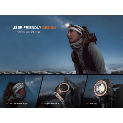 Fenix HM23V20 - LED Prigušiva čeona svjetiljka LED/1xAA IP68 300 lm 100 h