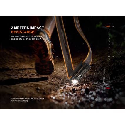 Fenix HM23V20 - LED Prigušiva čeona svjetiljka LED/1xAA IP68 300 lm 100 h
