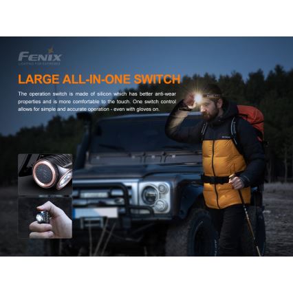 Fenix HM50RV20 - LED Punjiva čeona svjetiljka 3xLED/USB/1xCR123A IP68 700 lm 120 h 700 mAh