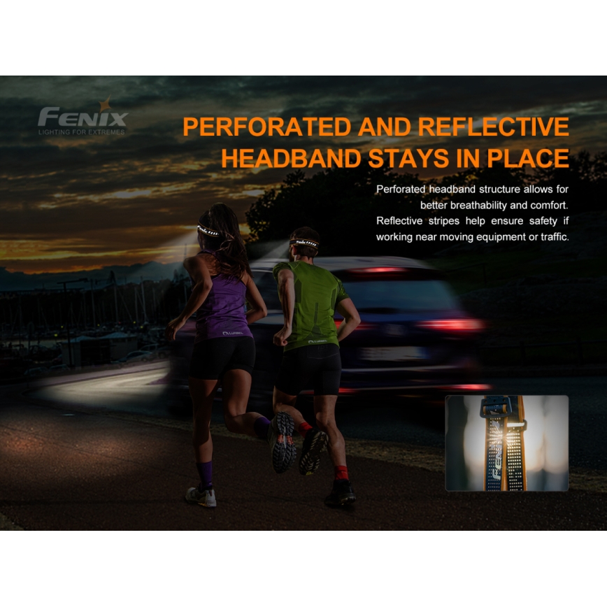 Fenix HM50RV20 - LED Punjiva čeona svjetiljka 3xLED/USB/1xCR123A IP68 700 lm 120 h 700 mAh