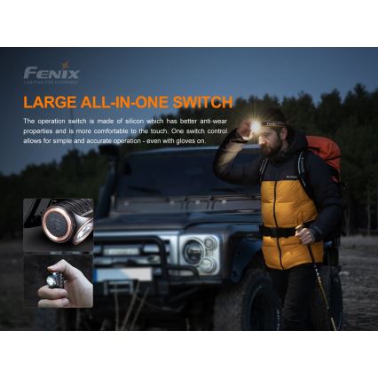 Fenix HM51RV20 - LED punjiva lampa za glavu 3xLED/1xCR123A/USB IP68 700 lm 120 h 700 m