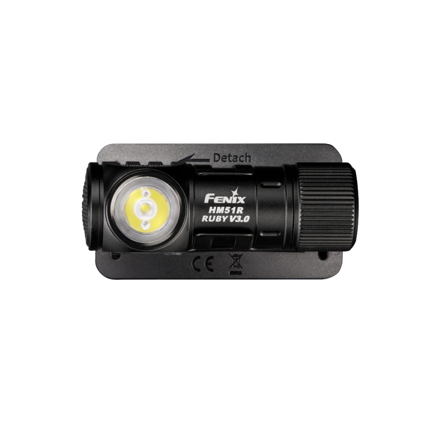 Fenix HM51RV3ABL - punjiva LED čelna svjetiljka s prigušivanjem LED/USB/1xCR123A 950 mAh IP68 860 lm 125 h crna