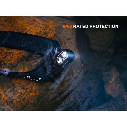 Fenix HM55RABL - LED podesiva punjiva čelna svjetiljka LED/USB/1xCR123A 1600 mAh IP68 1200 lm 141,2 h crna