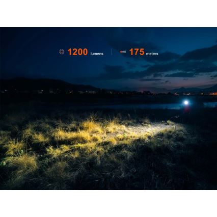 Fenix HM55RPRP - LED punjiva čelna svjetiljka s prigušivanjem LED/USB/1xCR123A 1600 mAh IP68 1200 lm 141,2 h ljubičasta/crna
