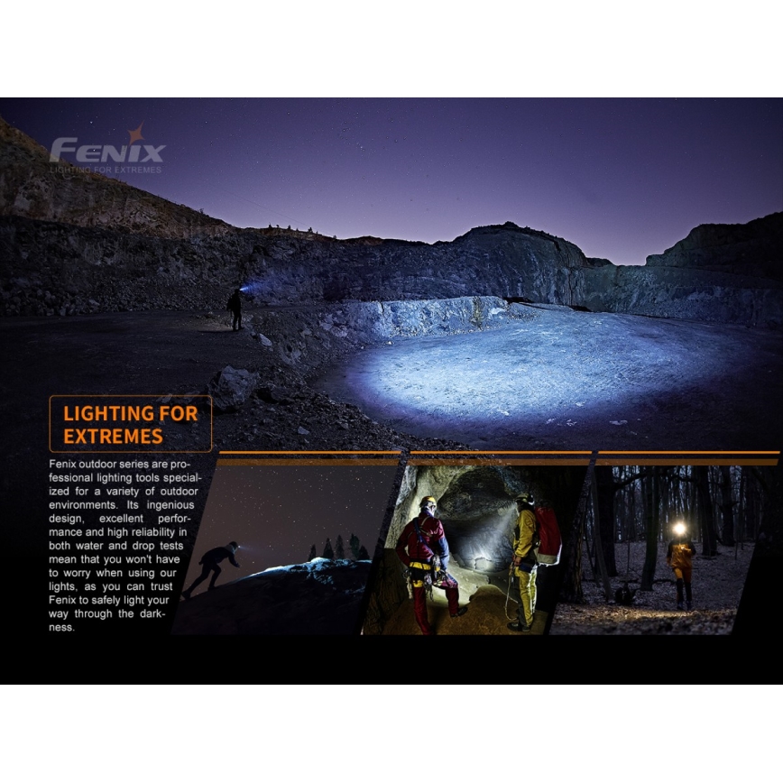 Fenix HM60R - LED Prigušiva punjiva čeona svjetiljka 4xLED/USB/2xCR123A IP68 1300 lm 300 h 3400 mAh