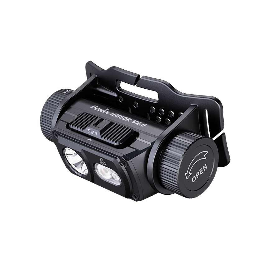 Fenix HM60RV20 - punjiva LED čelna svjetiljka s podesivom svjetlinom, LED/USB, 4000 mAh, IP68, 1600 lm, 292 h, narančasta