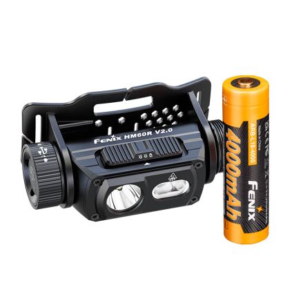 Fenix HM60RV20 - punjiva LED čelna svjetiljka s podesivom svjetlinom, LED/USB, 4000 mAh, IP68, 1600 lm, 292 h, narančasta