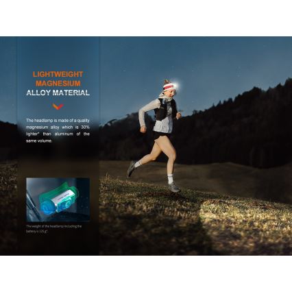 Fenix HM62TBLK - LED punjiva glava svjetiljka s prigušivanjem LED/USB IP68 1200 lm 280 h