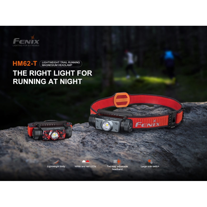 Fenix HM62TMGM - LED Prigušiva punjiva čeona svjetiljka LED/USB IP68 1200 lm 280 h 3400 mAh