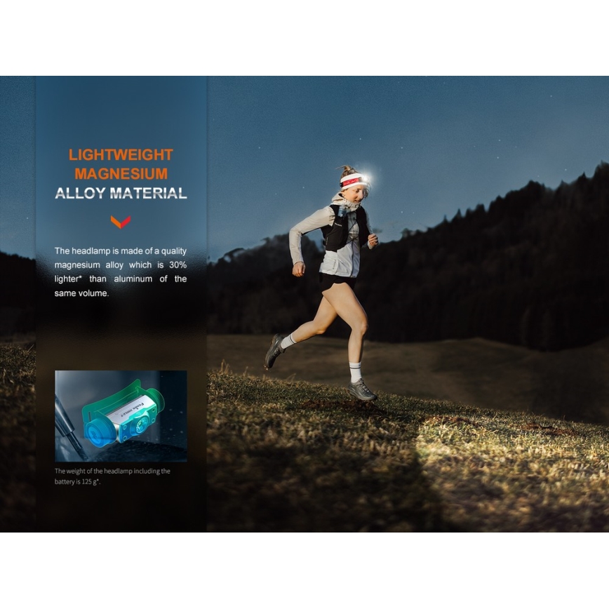 Fenix HM62TMGM - LED Prigušiva punjiva čeona svjetiljka LED/USB IP68 1200 lm 280 h 3400 mAh